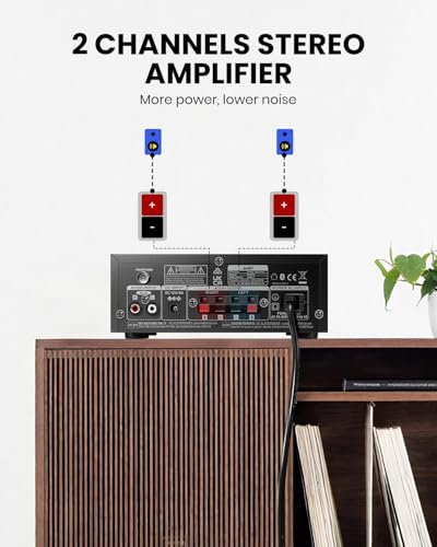 Moukey Amplifier Home Audio, 2.0 Channel Stereo Receivers with Bluetooth 5.3, Full Function Remote, FM, RCA, USB, 2 Mic in, 300W Peak Power, for Karaoke, Garage, Home Theater, MAMP3 - size: 300W Peak, 20W× 2 RMS