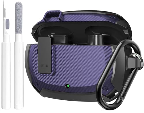 Compatible with Beats Studio Buds/Buds+ Case Cover 2021/2023, [Secure Lock] Cool Beats Studio Buds Plus Protective Shell Men Women with Keychain for New Beats Studio Ear Buds Case - Blue[CASE ONLY] - color: Black/Blue - 1