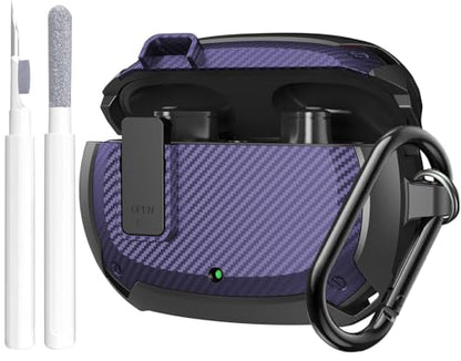 Compatible with Beats Studio Buds/Buds+ Case Cover 2021/2023, [Secure Lock] Cool Beats Studio Buds Plus Protective Shell Men Women with Keychain for New Beats Studio Ear Buds Case - Blue[CASE ONLY] - color: Black/Blue - 1