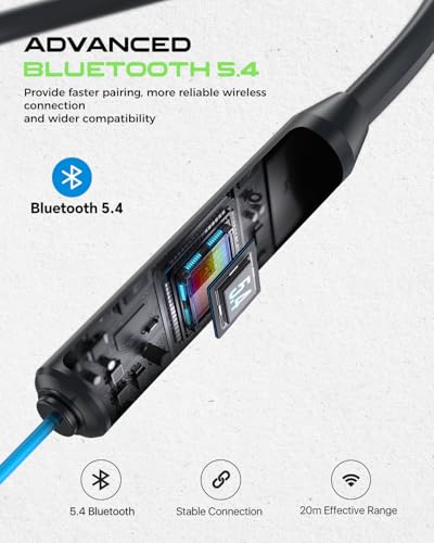 MIPEACE Bluetooth Earplug Headphones, Neckband Wireless Earbuds earplugs-29db Noise Reduction isolating in-Ear earplug Earphones with Controls,IPX6 sweatproof,20+Hour Battery(Blue Green) - color: Green