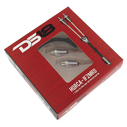 DS18 HQRCA-1F2MRD Red RCA Y Adapter or Splitter Connectors Extension Cord 2-Male RCA to 1-Female RCA to Connect a subwoofer or Amplifier to a TV, CD Player, DVD Player - style: RCA - 1 x Female to 2 x Male (Red)
