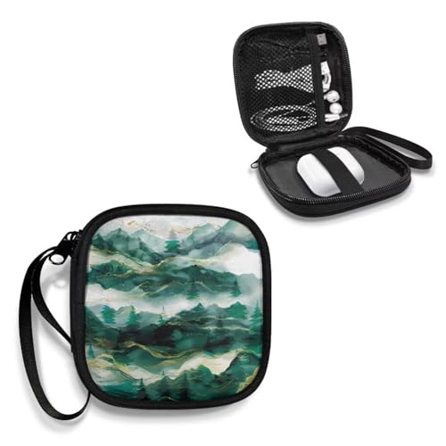 Green Portable Wireless Headphone Case, Earphone Storage Bag Carrying Case, Earbud Holder with Handle - color: Green