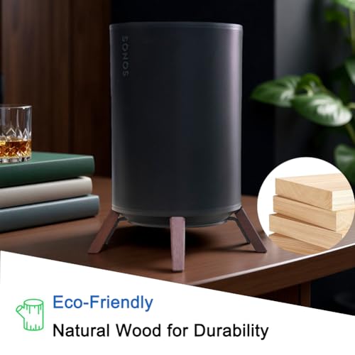 Wooden Desk Stand Wood Tripod Mount Holder for Sonos Era 100 Alexa Speaker | Natural Wooden,Stable Tripod Mount Holder with Metal Frame,Easy Setup Design and Better Sound for Sonos era100 Alexa Speaker