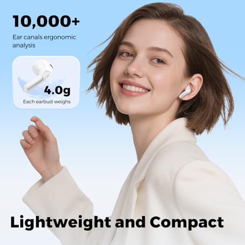 SoundPEATS Air6 HS LDAC Hi-Res Wireless Earbuds, Bluetooth 6.0, 13mm Driver | LDAC Hi-Res Audio Certified, 13mm Triple-Magnet Driver, 2MIC ENC, IPX5 Waterproof, Dynamic EQ, 45H, Bio-Composite Diaphragm - color: White