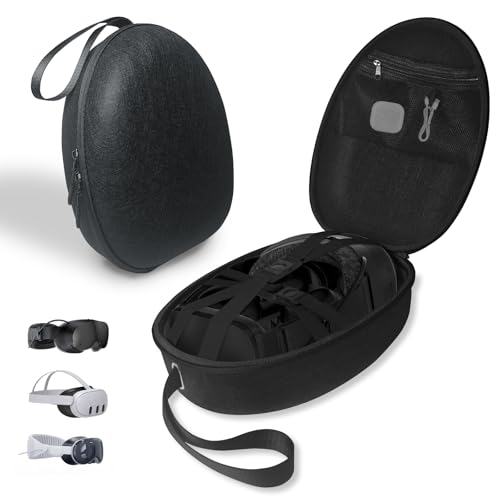 Hard Shell Case Compatible with Steam Frame/Meta Quest 3/Apple Vision Pro, Portable Travel Storage for Steam Frame, 2 Steam Controllers, Data Cables and More,Hard Case for VR Headsets