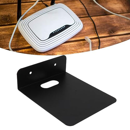HERCHR Floating Metal Wall Mount Shelf, Aluminum Alloy Router Bracket for Projector,TV Cable Box, Router, Speaker, Sound Bar, Camera, Gaming, Decor Display (S)