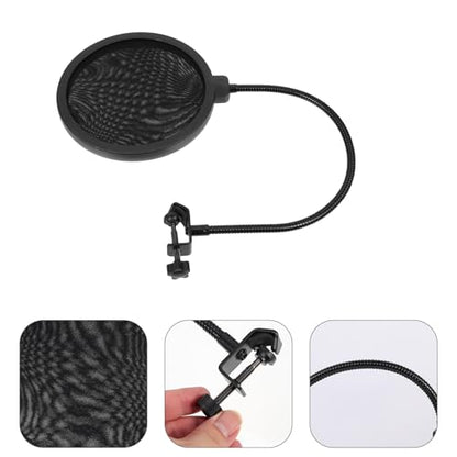 Black round Microphone Sound Filter Shield Clip Design