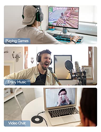 VIOY Headphone Extension Cable 15 FT, 3.5mm Male to Female Braided Aux Cord | Long extension cord, Hi-Fi lossless audio,Aluminum shell; extends 3.5mm TRS jack for headphone, phone, speaker and car stereo - size: 15FT