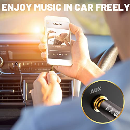 3.5mm Extension Cable 15 Feet, Male to Female Auxiliary Audio Stereo Cable, Headphone Extension Cord, Hi-Fi Sound, Gold Plated Connectors, OFC Core, Black, (with 5 pcs Cable Ties) - size: 15 Feet