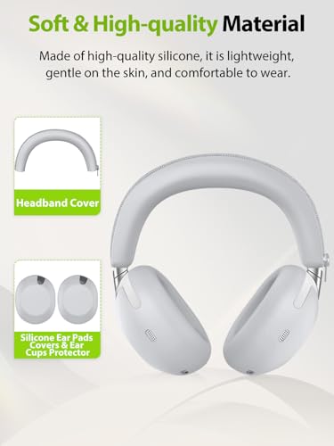 2-in-1 Silicone Protective Cover Set for Sony 1000X THE COLLEXION Headphones, Sweatproof Headband Cover + Integrated Ear Cups Protector (Ear Pads & Shell), Full Coverage(Gray) - color: Gray