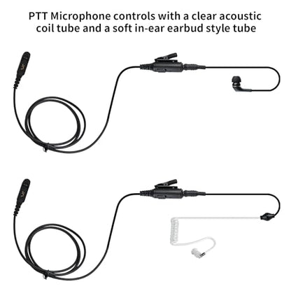 Walkie Talkie Earpiece with Mic Ear Piece PTT Microphone Headset for Motorola XPR 3300e 3500e 3500 3300 2-Way Radios (in Ear Earbuds, to 3.5mm Aux Earphone)