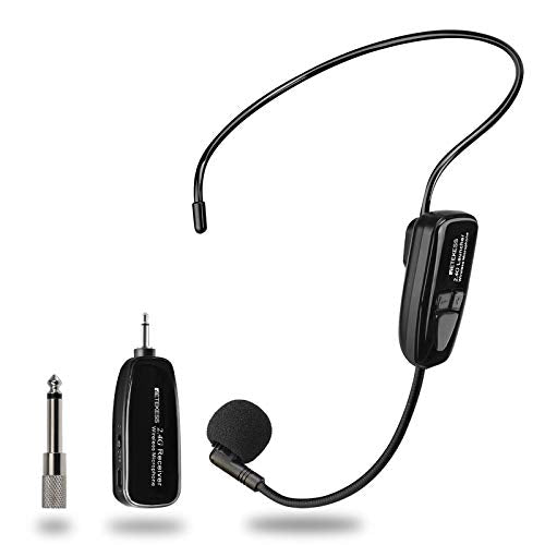 Retekess TT123 Wireless Microphone Headset,2.4G Wireless Mic System,164ft,Headset and Handheld 2 in 1,for Tour Guide,System,Voice Amplifier,Window Speaker,PA System(Incompatible Phone,Laptop)