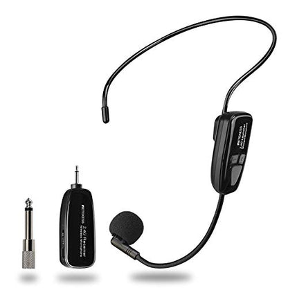 Retekess TT123 Wireless Microphone Headset,2.4G Wireless Mic System,164ft,Headset and Handheld 2 in 1,for Tour Guide,System,Voice Amplifier,Window Speaker,PA System(Incompatible Phone,Laptop)