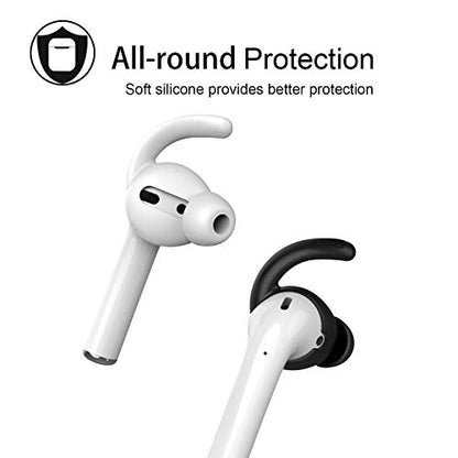 Anti-Slip Earhooks Soft Silicone Skin Compatible with Apple Headphone 2 & 1 Lightweight Sound Quality Enhancement for Headphones Outdoor Activities in-Ear EarHook 2 Pairs White & Black - color: White & Black