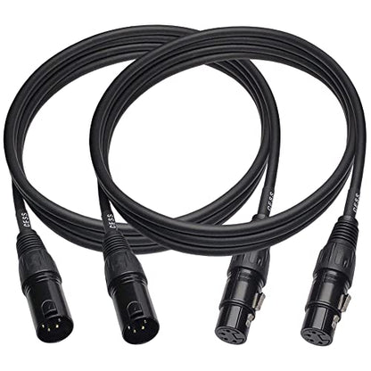 CNCESS 4-Pin XLR Male to Female Balanced Extension Cable, 6 ft, 2-Pack - size: 6 Feet, 2-Pack