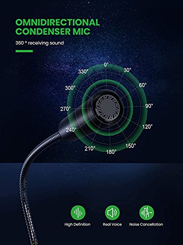 Blade Hawks Computer Microphone USB, PC Microphone with Mute Button, Plug and Play RGB Gaming Microphone, Compatible with PC, Laptop, Mac, Desktop Microphone for Youtube, Skype,Recording