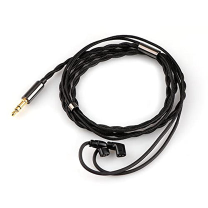 Linsoul Tripowin Zombur 4N OFC in Ear Monitor Cable, 3.5mm Plug, 1.25m | High Purity Oxygen Free Cable HiFi Wired IEM Cable, Cotton Yarn Outer Layer, for Musician Audiophile, w/o Mic, Recessed 2pin - size: Recessed 2-Pin, style: Without Mic