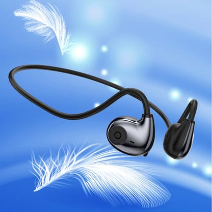 Open Ear Earbuds Air Conduction Headset Wireless Bluetooth Sport Headphones with Mic Earphone Lightweight Painless Wearing Sweatproof Earpiece Stereo Earphone for Running Hiking Bicycling-Black - color: Air Conduction Headphone F805 Black