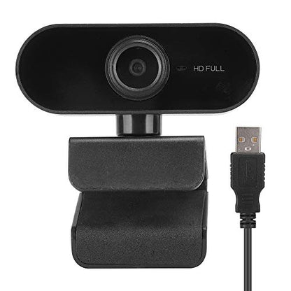 1080P USB Webcam, HD Computer Camera with Microphone and 360 Degree Rotation, for Video Conferencing Online Teaching and Desktop Laptop PC (Black)