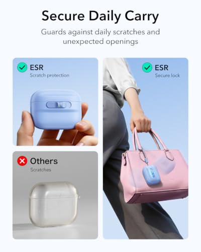 ESR for AirPods Pro 3 Case (2025), Compatible with MagSafe, Light Blue | Compatible with AirPods Pro 3 (USB-C Cable), Magnetic Lid, Full Drop Protection Cover with Lanyard - color: Light Blue, size: AirPods Pro 3 Case