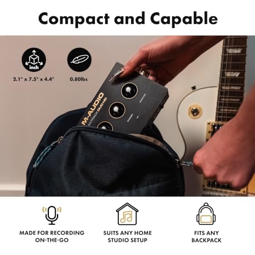 M-AUDIO M-Track Duo HD USB-C Audio Interface | 2 XLR/TRS Inputs, 2 TRS Outputs, 24-Bit/192kHz, Software Suite, for Production and Recording - size: HD Audio Interface, style: Interface Only