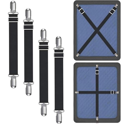Couch Cushion Covers Holder Clips Couch Covers Holder Straps Adjustable from 10 to 60 inches (25-160cm) Elastic Straps for Sofa Covers (Pack of 4) - color: Pack of 4