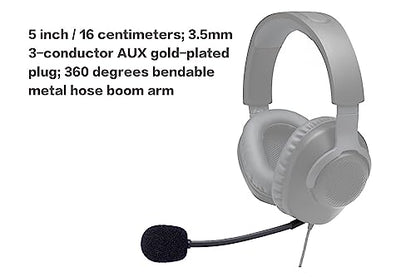 UNCLE LIGHT Replacement Game Mic for JBL Quantum 100 (Q100) Gaming Headset on PC/Xbox/PS/Switch/MAC, 2.5mm Detachable Boom Microphone