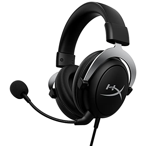 HyperX CloudX, Official Xbox Licensed Gaming Headset, Compatible with Xbox One and Series X|S, Memory Foam Ear Cushions, Detachable Noise-Cancelling Mic, in-line Audio Controls,Black/ Silver - size: Wired