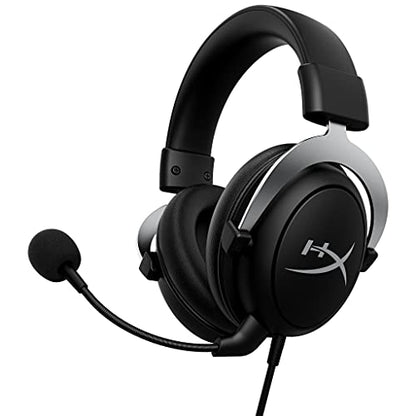 HyperX CloudX, Official Xbox Licensed Gaming Headset, Compatible with Xbox One and Series X|S, Memory Foam Ear Cushions, Detachable Noise-Cancelling Mic, in-line Audio Controls,Black/ Silver - size: Wired