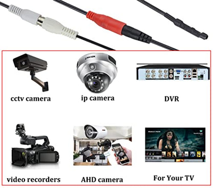 CCTV Microphone to RCA+DC5521 Audio Cable - color: 2plug-Mic