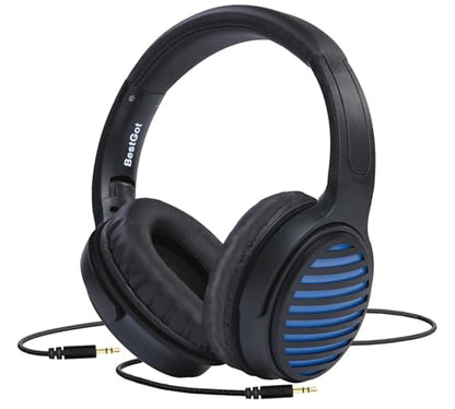 Headphones Wired, Over-Ear Headphones Foldable Corded Stereo 3.5mm B/Blue | Suitable for adults, stylish appearance