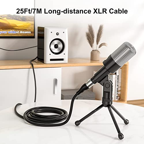 EBXYA XLR Cable 25ft 2 Packs Microphone Cable with 3-Pin XLR Male to Female | Balanced, Professional Shielded, for Mic, Mixer, Speaker Systems, Radio Station and Podcast, Black - color: Black, size: 25 Feet-2 Pack