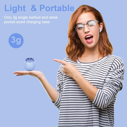 Wireless Earbuds, Bluetooth 5.4 Earbuds Stereo Bass, Bluetooth Headphones | in Ear Noise Cancelling Mic, Earphones IP7 Waterproof Sports, 32H Playtime USBC Charging Case Purple Ear Buds for Android iOS - color: Glossy Purple