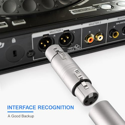 Professional 4 Pack (2 Pair) XLR Adapter, Noise Free, Long-Lasting | 3 Pin XLR Female to Female & Male to Male Connector, XLR Gender Changers, Fit for Microphone, Audio Mixer, Speaker, Silver - size: 2 Pair