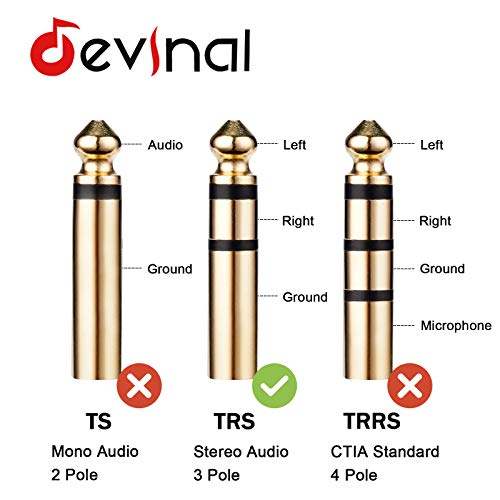 1/4" to 3.5mm Female Headphone Extension Cable, 6.35mm to 3.5mm (1/8" inch) TRS Adapter, Quarter inch to Minijack Female Stereo Cord Converter Connector 5 feet/ 1.5M - size: 5 ft, style: 3.5mm Female to 1/4" Male