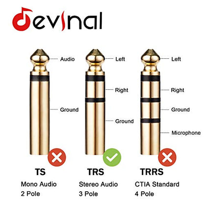 1/4" to 3.5mm Female Headphone Extension Cable, 6.35mm to 3.5mm (1/8" inch) TRS Adapter, Quarter inch to Minijack Female Stereo Cord Converter Connector 5 feet/ 1.5M - size: 5 ft, style: 3.5mm Female to 1/4" Male