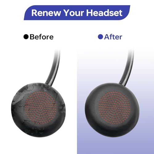Replacement Ear Pads Cover for Plantronics Voyager Focus 1/2 UC Focus B825, Ear Cushions Cover for Poly Blackwire 5220/C5200/5210/C5210/7225/C7225/Voyager 4210/4220