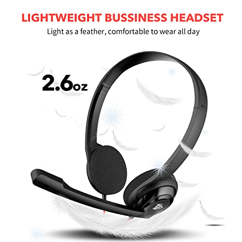 NUBWO HW02 USB C/3.5mm Headset with Mic for Laptop, Phone,Headphones with Noise Cancelling Microphone for Computer, On-Ear Wired Office Call Center Headset for Boom SkypeWebinars, in-line Control | Headphones with Microphone for Computer, Laptop, Phone, O