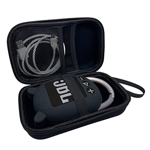 JCHPINE Silicone Cover and Carrying Case for JBL Clip 4 Bluetooth Speaker - color: Black