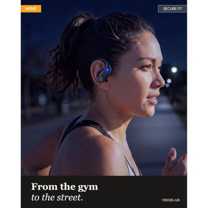 TREBLAB X3-Pro Earbuds Wireless Bluetooth, Earhook IPX5 11H Powerbank - color: White Logo