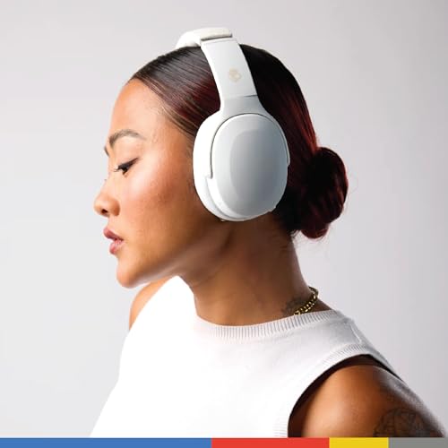 Skullcandy Crusher Evo Wireless Bluetooth Headphones with Extra USB-C Charging Cable, Multi-Sensory Bass, Noise Isolating Over-Ear Fit, 40 Hours Battery, Microphone for iPhone Android - Bone - color: Bone