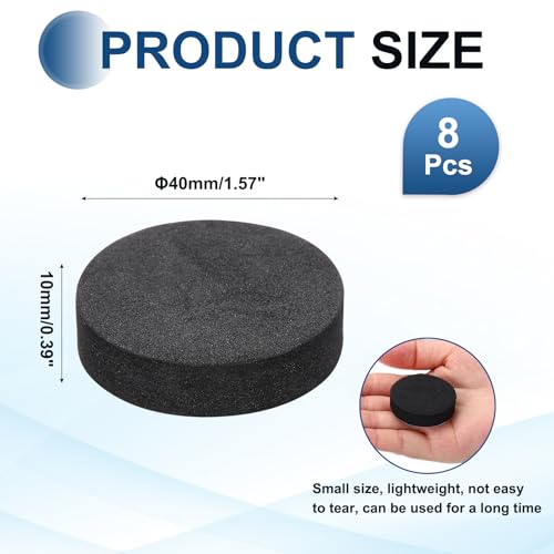 MECCANIXITY 8 Pcs Single Sided Speaker Isolation Feet Pads, 40mmx10mm Non Slip Foam Shock Absorption Base Pad Amplifier Stand Feet Mat for Speaker HiFi Home Theater Sound System, Black - size: 40mmx10mm