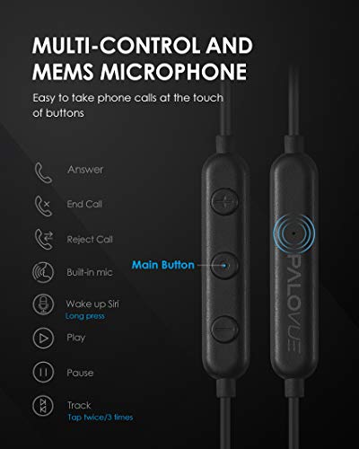 PALOVUE Lightning Headphones Earphones MFi Certified with Microphone | Compatible with iPhone 14 13 12 11 Pro Max X XS Max XR 8 Plus 7 Plus SweetFlow Black - color: Black