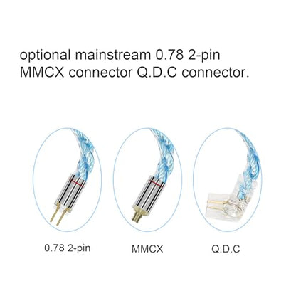 ARTTI NOVA A2 Earphone Cable 2.5/3.5/4.4mm 3in1 Plug 4 Cores 280 Strands Silver-Plated 7N OCC Copper 2pin/MMCX/QDC Detachable Earbuds Cable, IEM in-Ear Headphone Audio Cable (MMCX Bend Plug)