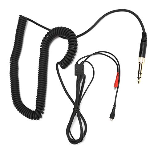 Headphone Coiled Audio Cable with 3.5mm to 6.35mm Adapter, Replacement Cable for Sennheiser HD25 HD560 HD540 HD430 HD250, Oxygen - Free Copper Twisted Pair for HD Sound