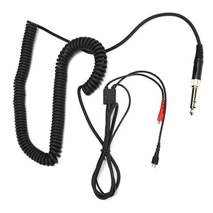 Diyeeni Coiled Headphone Cable for HD25 HD560 HD540 3.5mm to 6.35mm Adapter OFC Copper Wire Twisted Pair Design HD Sound 1.5m Unstretched 6m Stretched