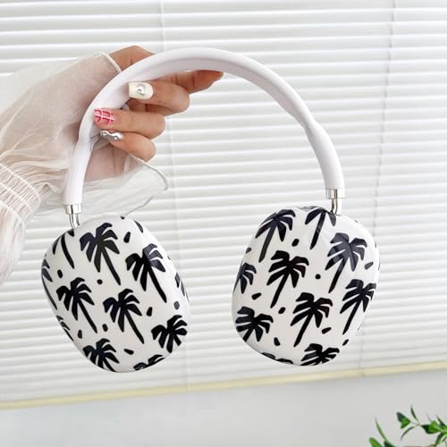 Case Compatible with AirPods Max Headphones, Soft TPU Cute Coconut Tree Anti-Scratch Protective Ear Cup Covers Headphone Cases for Woman Kids - color: coconut tree