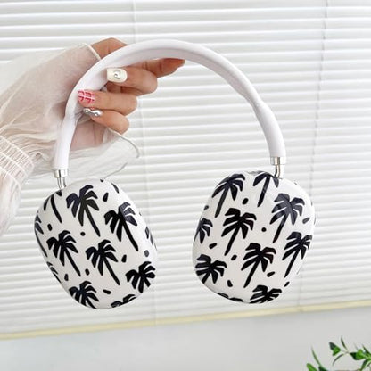 Case Compatible with AirPods Max Headphones, Soft TPU Cute Coconut Tree Anti-Scratch Protective Ear Cup Covers Headphone Cases for Woman Kids - color: coconut tree