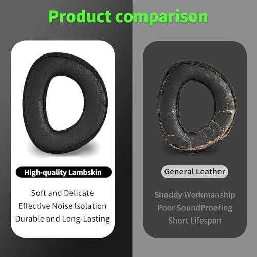 Lukvcoe Lambskin Replacement Ear Pads for Sennheiser HD700/HD 700 Headphones – EarPads Cushions with Durable Mesh Fabric & Noise Isolation Memory Foam (Lambskin - Black)