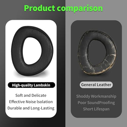 Lukvcoe Lambskin Replacement Ear Pads for Sennheiser HD700/HD 700 Headphones – EarPads Cushions with Durable Mesh Fabric & Noise Isolation Memory Foam (Lambskin - Black)